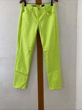 AG Adriano Goldschmied Bright Neon Yellow The Stilt Jeans